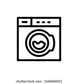 Washing machine line icon in line art style, linear style icon sign for mobile concept and web design, Automatic washer outline vector icon, Laundry symbol, logo illustration, Vector graphics eps 10
