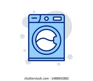 Washing machine line icon. Cleaning service symbol. Laundry sign. Linear design sign. Colorful washing machine icon. Vector