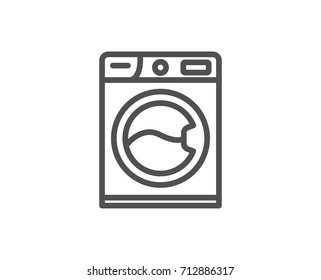 Washing machine line icon. Cleaning service symbol. Laundry sign. Quality design element. Editable stroke. Vector