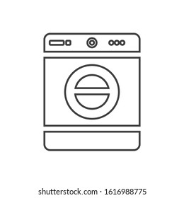 Washing machine line icon flat design