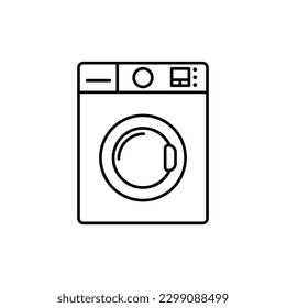 Washing machine line icon. Home appliances symbol. Vector illustration