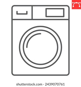 Washing machine line icon, home appliances and laundry, dryer machine vector icon, vector graphics, editable stroke outline sign, eps 10.