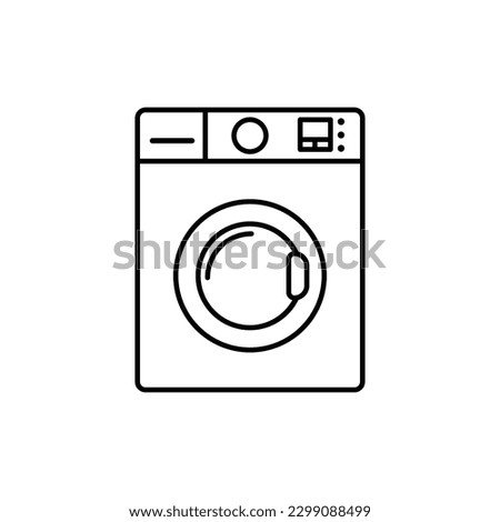 Washing machine line icon. Home appliances symbol. Vector illustration
