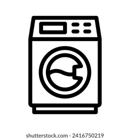 washing machine line icon illustration vector graphic. Simple element illustration vector graphic, suitable for app, websites, and presentations isolated on white background
