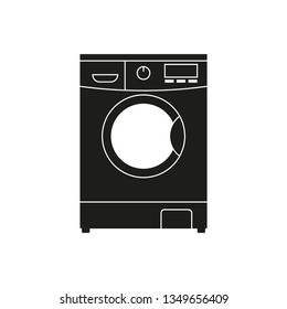Washing machine line icon. Laundry symbol. Vector illustration.