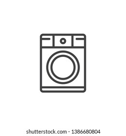 Washing Machine line icon. linear style sign for mobile concept and web design. Washer machine outline vector icon. Laundry symbol, logo illustration. Pixel perfect vector graphics