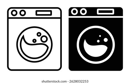 Ilustração do modelo do vetor do logotipo do ícone da linha da máquina de lavar roupa