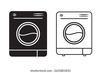 Washing machine line icon, plumbing service and household appliance, washer vector icon, vector graphics, editable stroke outline sign, eps 10.