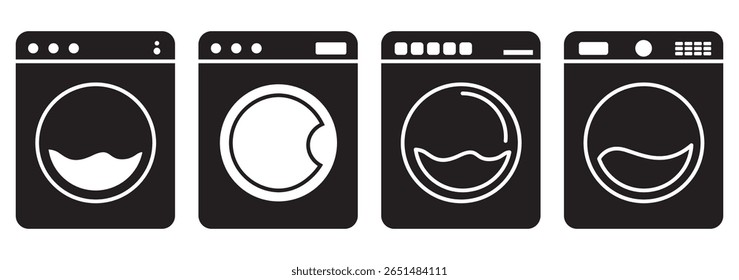 Washing machine line icon, plumbing service and household appliance, washer vector icon, vector graphics, editable stroke outline sign, eps 10.