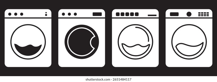 Washing machine line icon, plumbing service and household appliance, washer vector icon, vector graphics, editable stroke outline sign, eps 10.