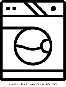 Washing Machine Line Icon - Single Icon, Vector