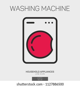 Washing machine line icon two color