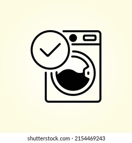 Washing machine line icon. Wash laundry sign. Washable cleaner symbol. Quality design element. Editable stroke. Linear style washing machine icon. Vector