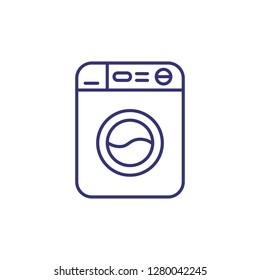 Washing machine line icon. Water, drum, automate, washer. Laundry concept. Can be used for topics like laundromat, facilities, service