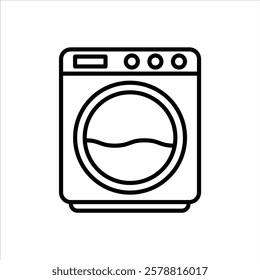 Washing Machine Line Icons Design Elements Illustration