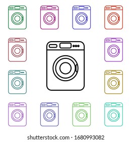 Washing machine line multi color style icon. Simple thin line, outline vector of home things icons for ui and ux, website or mobile application
