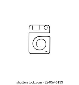 Washing Machine Line Style Icon Design