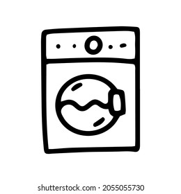 washing machine line vector doodle simple icon