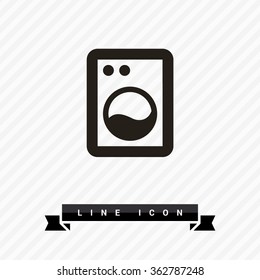 a washing machine line vector icon for websites and mobile minimalistic flat design.