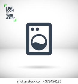 a washing machine line vector icon for websites and mobile minimalistic flat design.