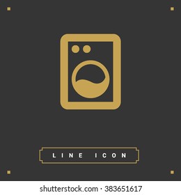 a washing machine line vector icon for websites and mobile minimalistic flat design.