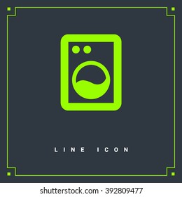 a washing machine line vector icon for websites and mobile minimalistic flat design.