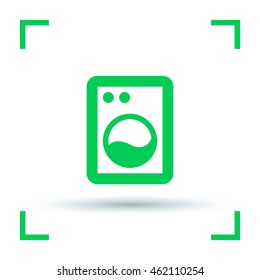 a washing machine line vector icon for websites and mobile minimalistic flat design.