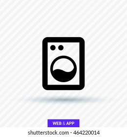 a washing machine line vector icon for websites and mobile minimalistic flat design.
