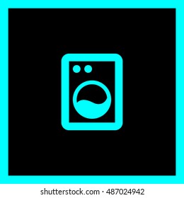 a washing machine line vector icon for websites and mobile minimalistic flat design.