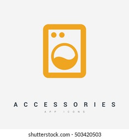 a washing machine line vector icon for websites and mobile minimalistic flat design.