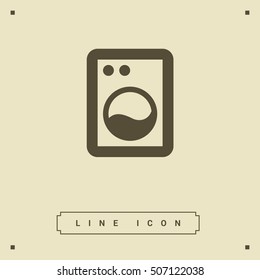 a washing machine line vector icon for websites and mobile minimalistic flat design.