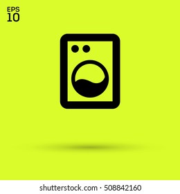 a washing machine line vector icon for websites and mobile minimalistic flat design.