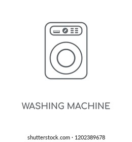 Washing machine linear icon. Washing machine concept stroke symbol design. Thin graphic elements vector illustration, outline pattern on a white background, eps 10.
