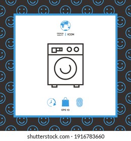 Icono lineal de lavadora, elementos para su diseño