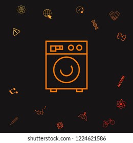 Washing machine linear icon. Graphic elements for your design