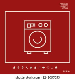Washing machine linear icon. Graphic elements for your design
