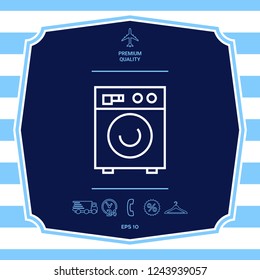 Washing machine linear icon. Graphic elements for your design