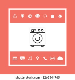 Washing machine linear icon. Graphic elements for your design