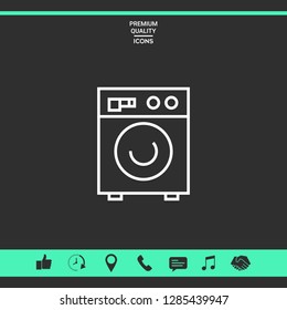Washing machine linear icon. Graphic elements for your design