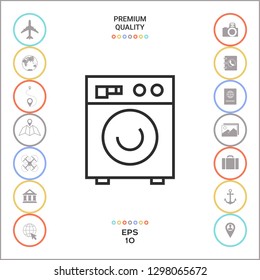 Washing machine linear icon. Graphic elements for your design