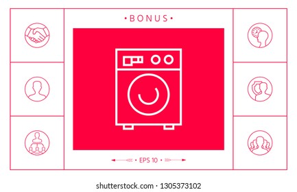 Washing machine linear icon. Graphic elements for your design