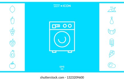 Washing machine linear icon. Graphic elements for your design