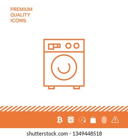 Washing machine linear icon. Graphic elements for your design