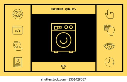 Washing machine linear icon. Graphic elements for your design