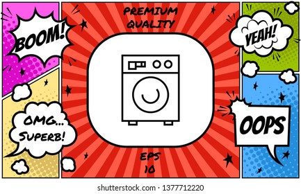 Washing machine linear icon. Graphic elements for your design