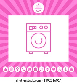 Washing machine linear icon. Graphic elements for your design