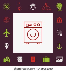 Washing machine linear icon. Graphic elements for your design