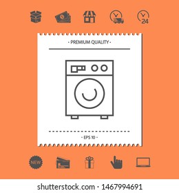 Washing machine linear icon. Graphic elements for your design