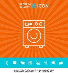 Washing machine linear icon. Graphic elements for your design