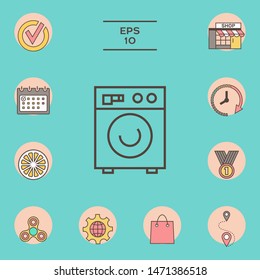Washing machine linear icon. Graphic elements for your design